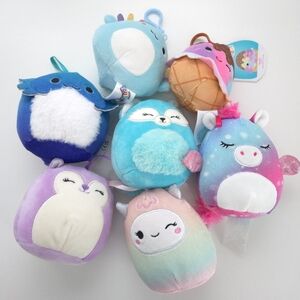 Squishmallows Kellytoy Plush Toys Lot of 7 Ornaments and Clips